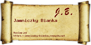 Jamniczky Bianka névjegykártya