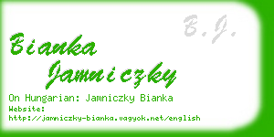 bianka jamniczky business card